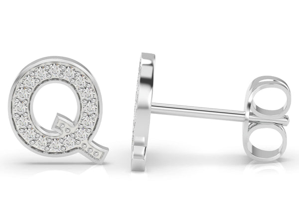 Initials diamond earring Q - Artelia Jewellery