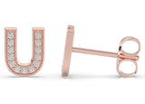 Initials Diamond earrings U - Artelia Jewellery