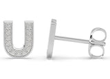 Initials Diamond earrings U - Artelia Jewellery