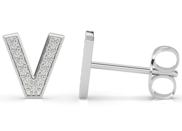 Initials Diamond Earring V - Artelia Jewellery