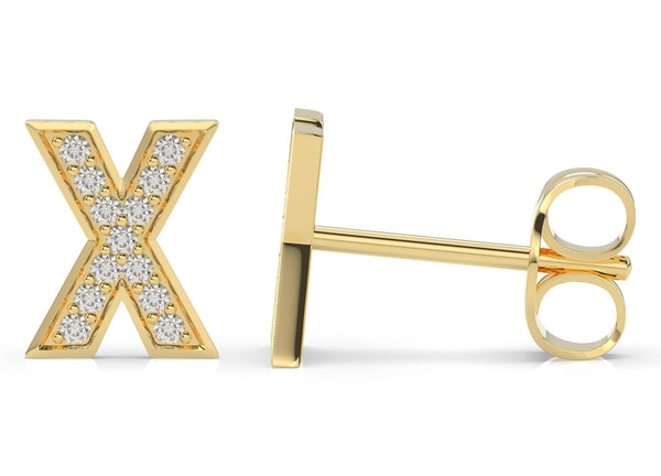 Initials Diamond earring X - Artelia Jewellery