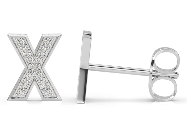 Initials Diamond earring X - Artelia Jewellery