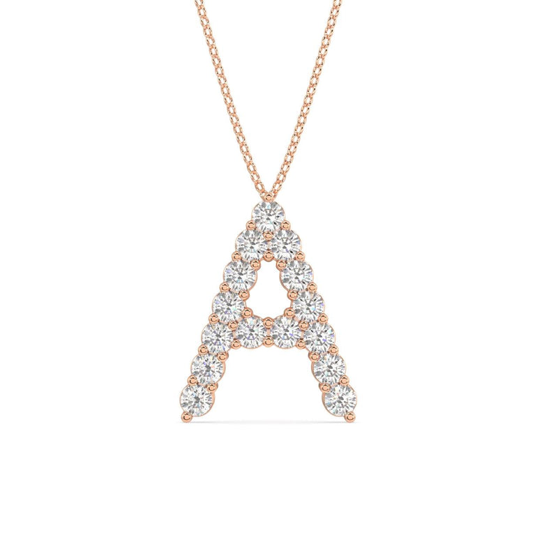 Diamond Initials Necklace A - Artelia Jewellery