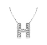 Diamond Initials Necklace H - Artelia Jewellery