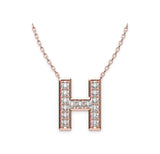 Diamond Initials Necklace H - Artelia Jewellery