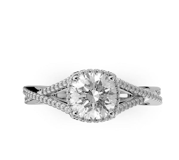 Round Diamond Halo Engagement Ring (ARTHR074) - Artelia Jewellery