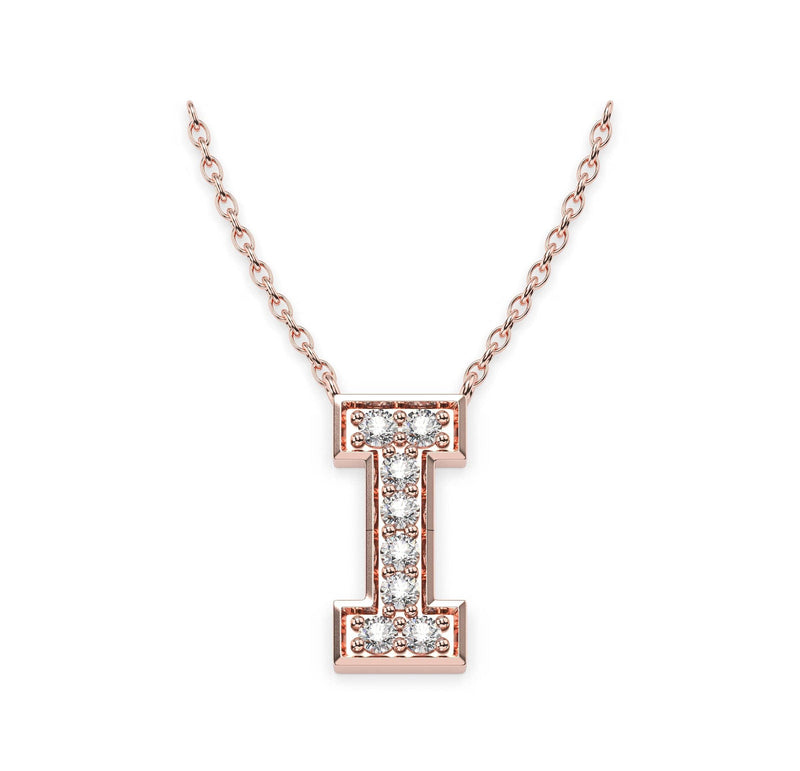 Diamond Initials Necklace I - Artelia Jewellery