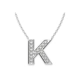 Diamond initials Necklace K - Artelia Jewellery