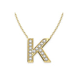 Diamond initials Necklace K - Artelia Jewellery
