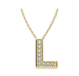 Diamond Initials Necklace L - Artelia Jewellery
