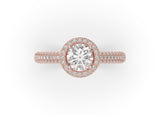 Lady L'amour Halo Round Diamond Engagement Ring - Artelia Jewellery