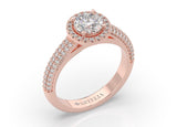 Lady L'amour Halo Round Diamond Engagement Ring - Artelia Jewellery