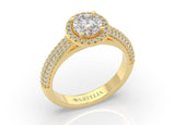Lady L'amour Halo Round Diamond Engagement Ring - Artelia Jewellery