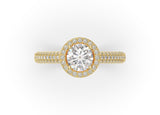 Lady L'amour Halo Round Diamond Engagement Ring - Artelia Jewellery