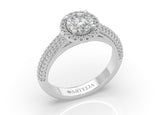 Lady L'amour Halo Round Diamond Engagement Ring - Artelia Jewellery