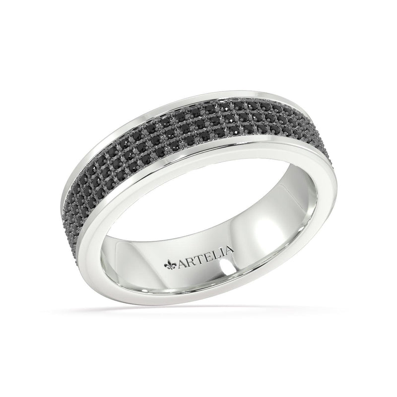 Artelia Pave Black Diamond wedding Ring - Artelia Jewellery