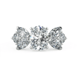 Oval Diamond Solitaire Engagement Ring With Marquise Diamond Accents