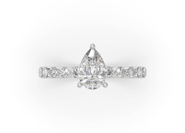 Melinda Pear Diamond Solitaire Engagement Ring