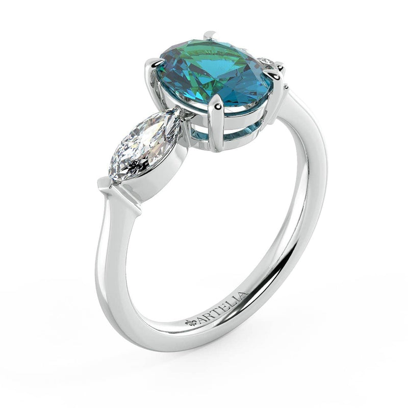 Allyra M Sapphire And Diamond Engagement Ring - Artelia Jewellery
