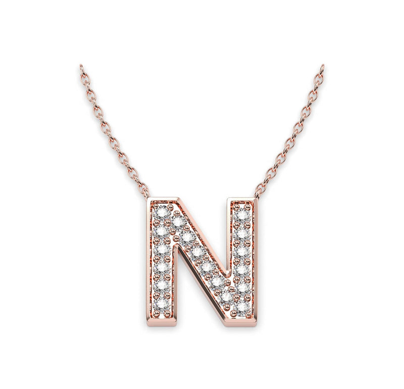Diamond Initials Necklace N - Artelia Jewellery