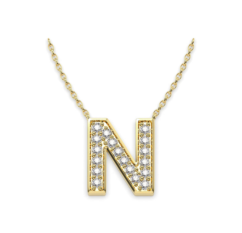 Diamond Initials Necklace N - Artelia Jewellery