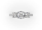 Olina Round Diamond Trilogy Ring - Artelia Jewellery