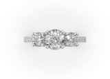 Olina Round Diamond Trilogy Ring - Artelia Jewellery