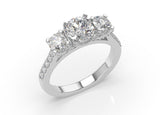 Olina Round Diamond Trilogy Ring - Artelia Jewellery