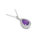 Amethyst And Diamond Pendant (ARTCP001) - Artelia Jewellery
