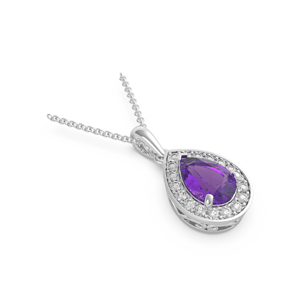 Amethyst And Diamond Pendant (ARTCP001)