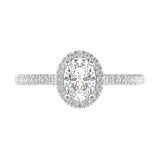 Oval Diamond Halo Engagement Ring Modessa - Artelia Jewellery