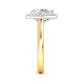 Two Tone Pear Diamond Halo Engagement Ring - Artelia Jewellery