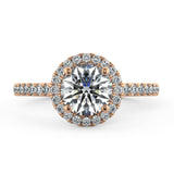 Cienna Round Diamond Halo Engagement Ring - Artelia Jewellery
