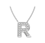 Diamond Initials Necklace R - Artelia Jewellery