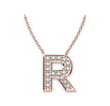 Diamond Initials Necklace R - Artelia Jewellery