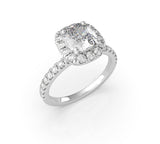 Cushion Diamond Halo Engagement Ring (ARTHR010)