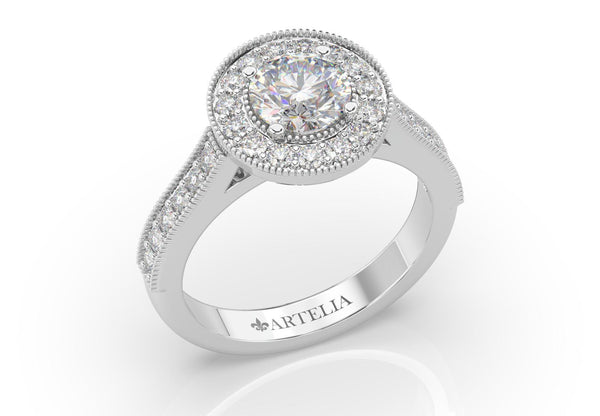 Adele Round Diamond Halo Engagement ring