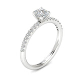 Round Diamond Solitaire with Shoulder Diamonds (ARTSR111) - Artelia Jewellery