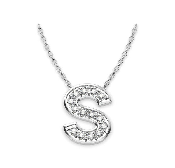 Diamond Initials Necklace S - Artelia Jewellery