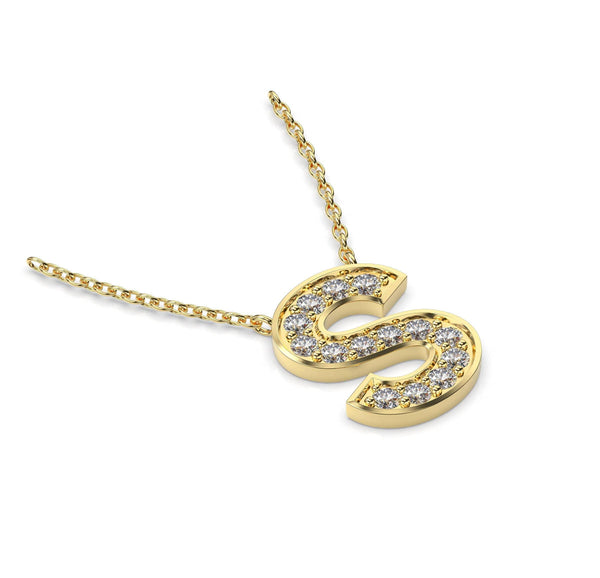 Diamond Initials Necklace S - Artelia Jewellery