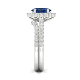 Natalia Sapphire and Diamond Ring Set - Artelia Jewellery