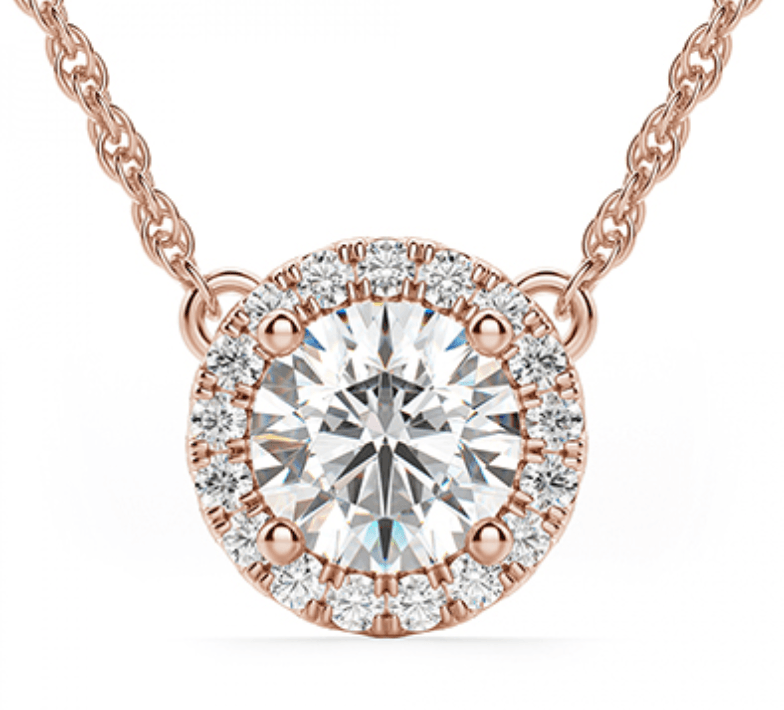 Cienna Diamond Halo Necklace - Artelia Jewellery