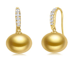 Ayla South Sea Pearl and Diamond Earrings - Artelia Jewellery