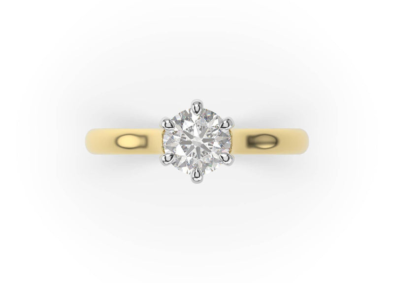 Artelia Signature Two Tone Round Diamond Solitaire Engagement Ring - Artelia Jewellery