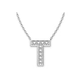 Diamond initials Necklace T - Artelia Jewellery