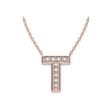 Diamond initials Necklace T - Artelia Jewellery