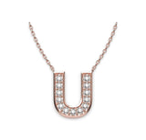 Diamond Initials Pendant U - Artelia Jewellery