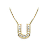 Diamond Initials Pendant U - Artelia Jewellery