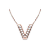 Diamond Initials Necklace V - Artelia Jewellery