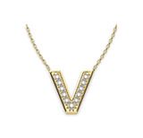Diamond Initials Necklace V - Artelia Jewellery
